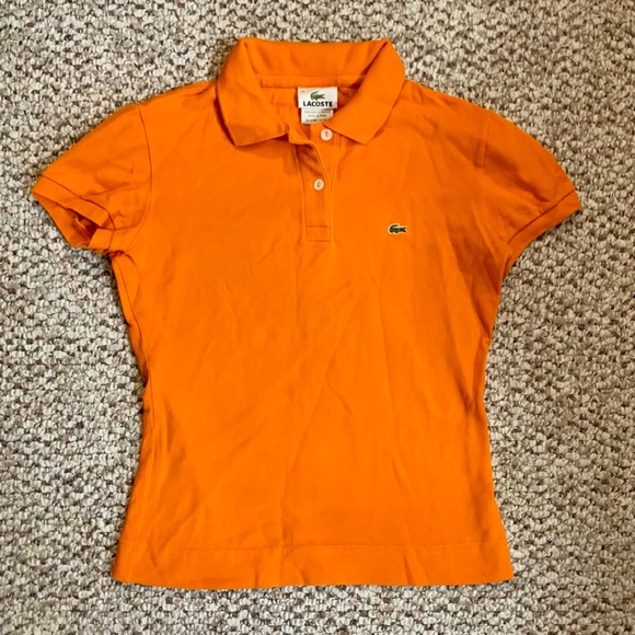 Lacoste Orange Stretch Polo Short Length 36 - Picture 1 of 1
